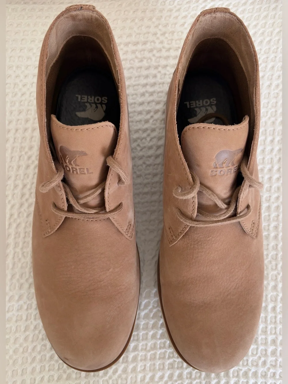 Men's Sorel Kezar Chukka Waterproof Ankle Boots Tan Nubuck Leather Size 12